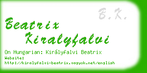 beatrix kiralyfalvi business card